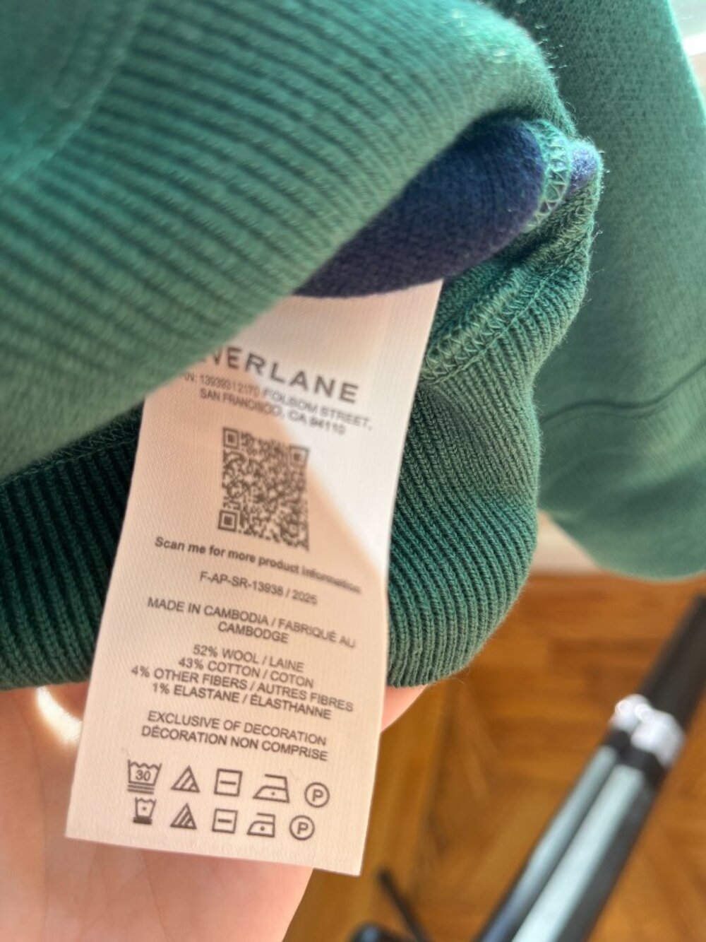 EVERLANE Double Knit Crew in Cotton Merino | Hunter Green - Picture 10 of 10